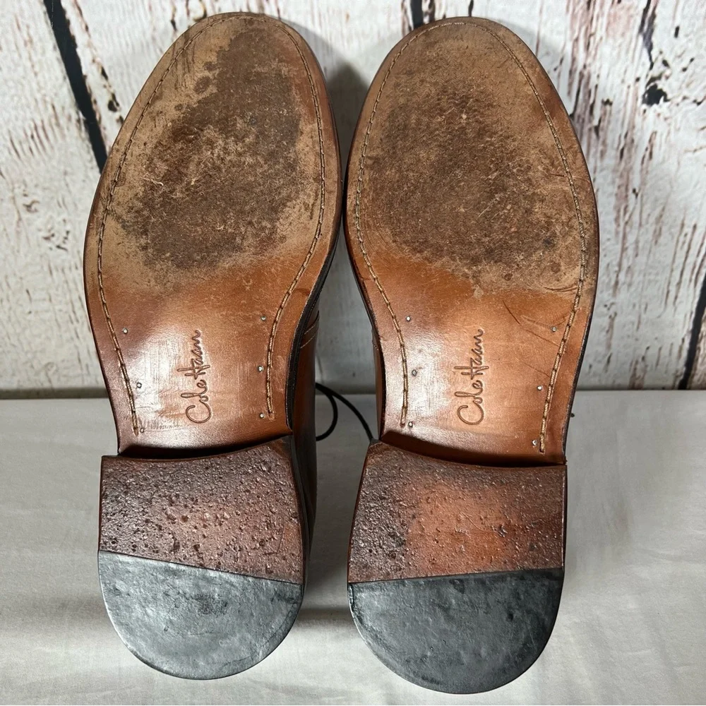 Cole Haan Brown Oxford Lace Up Leather Dress Shoes Size 9 US GUC